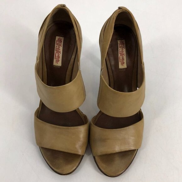 Allsaints tan leather high heels  open toe size 37 - Picture 3 of 15